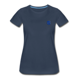 Women’s Premium Organic T-Shirt  WITH BLUE  LOGO - navy