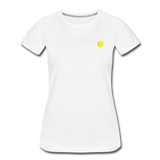 Women’s Premium Organic T-Shirt  WITH YELLOW  LOGO - white