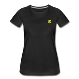 Women’s Premium Organic T-Shirt  WITH YELLOW  LOGO - black