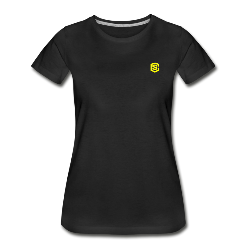 Women’s Premium Organic T-Shirt  WITH YELLOW  LOGO - black