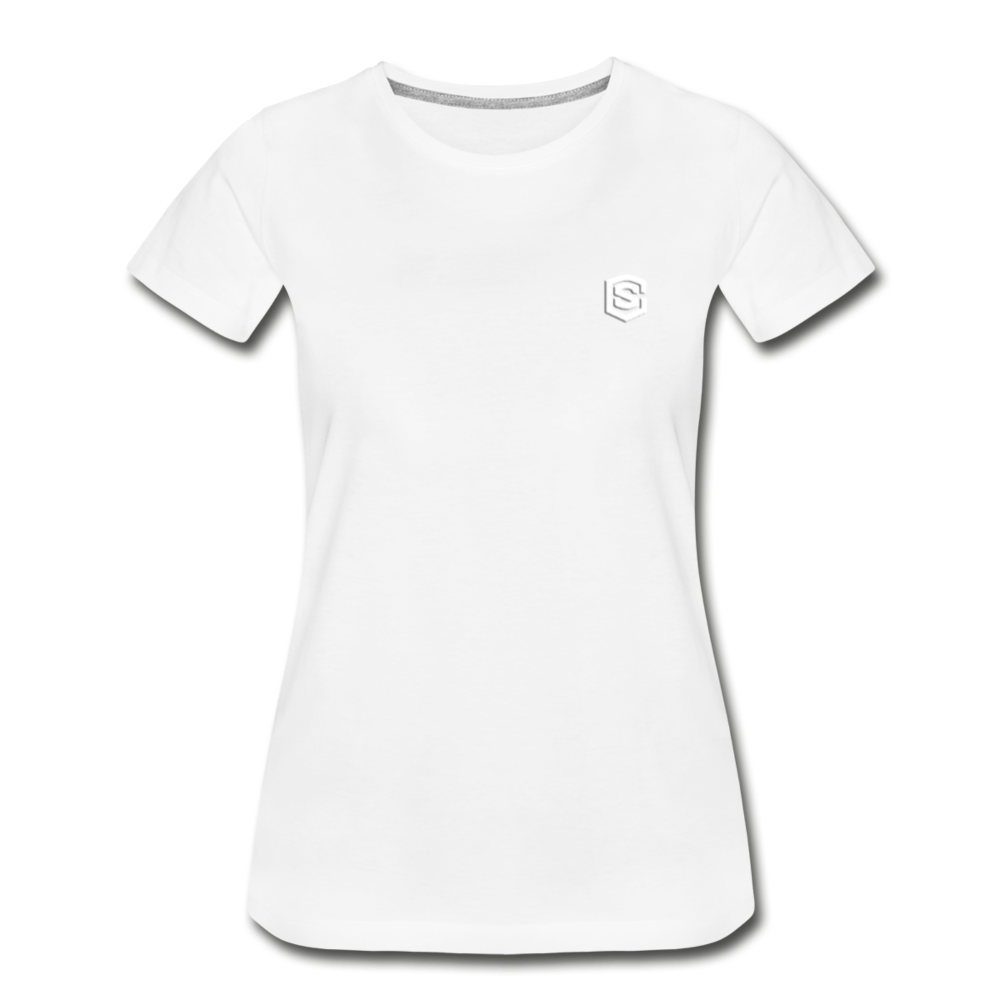 Women’s Premium Organic T-Shirt  WITH  WHITE LOGO - white