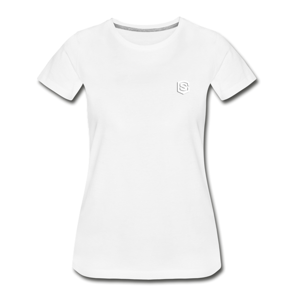 Women’s Premium Organic T-Shirt  WITH  WHITE LOGO - white