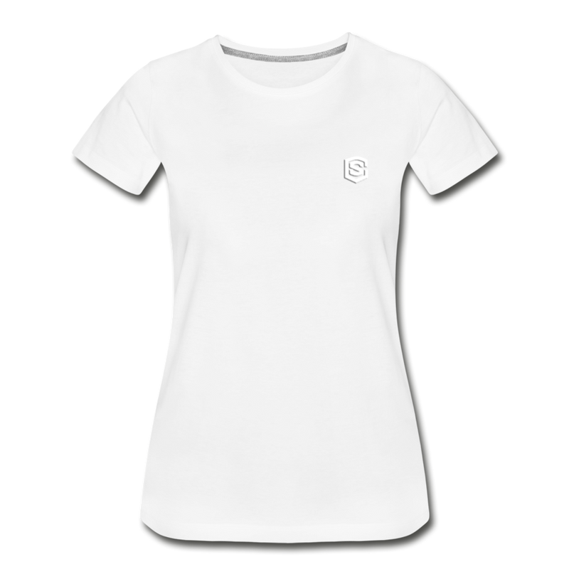 Women’s Premium Organic T-Shirt  WITH  WHITE LOGO - white