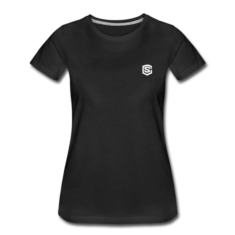 Women’s Premium Organic T-Shirt  WITH  WHITE LOGO - black