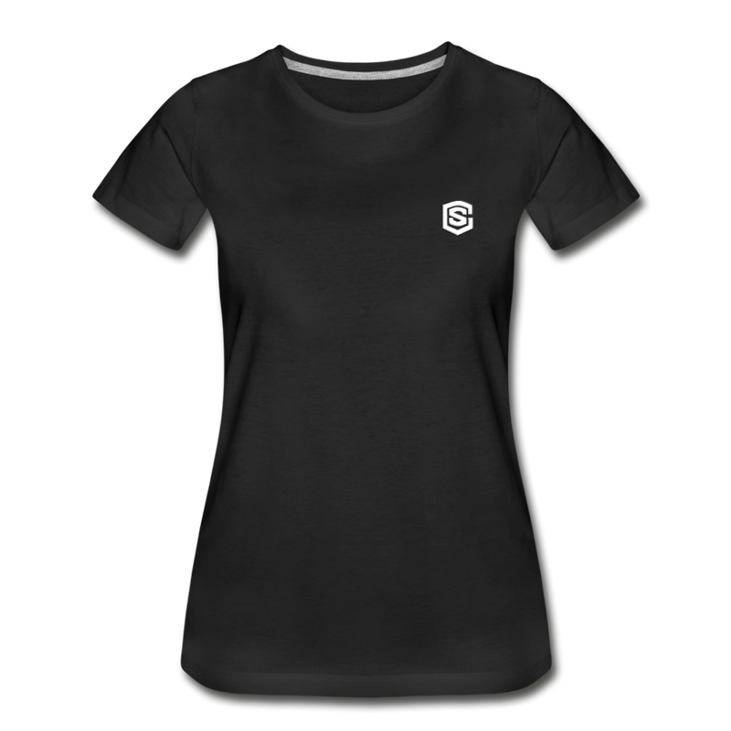 Women’s Premium Organic T-Shirt  WITH  WHITE LOGO - black