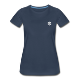 Women’s Premium Organic T-Shirt  WITH  WHITE LOGO - navy