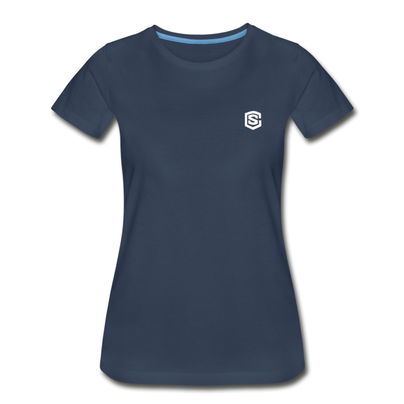 Women’s Premium Organic T-Shirt  WITH  WHITE LOGO - navy