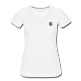 Women’s Premium Organic T-Shirt  WITH BROWN  LOGO - white