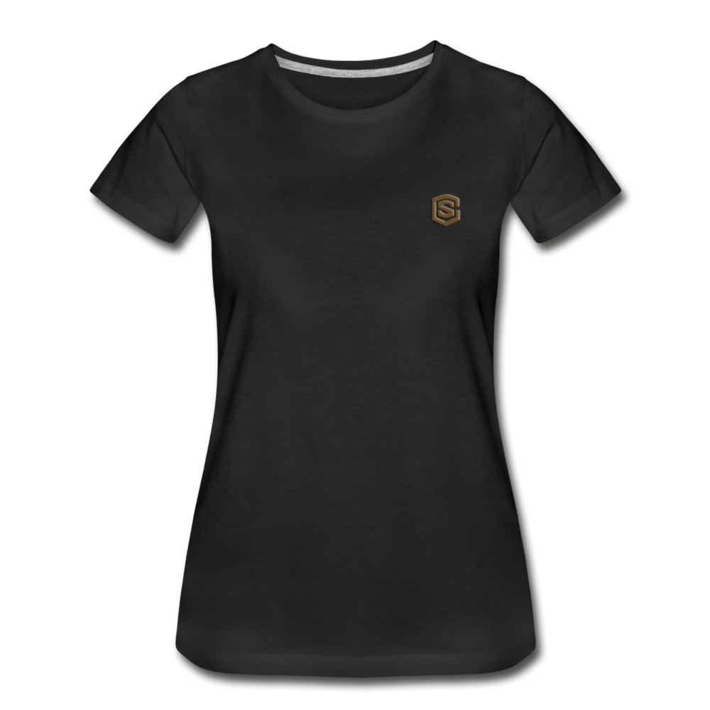 Women’s Premium Organic T-Shirt  WITH BROWN  LOGO - black