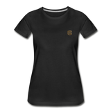 Women’s Premium Organic T-Shirt  WITH BROWN  LOGO - black