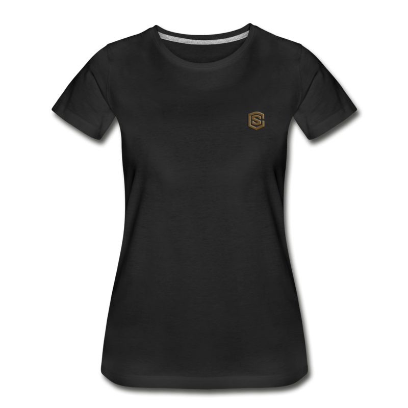 Women’s Premium Organic T-Shirt  WITH BROWN  LOGO - black