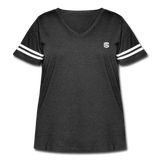 Women's Curvy Vintage Sport T-Shirt  WITH WHITE  LOGO - vintage smoke/white