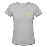 Women's V-Neck T-Shirt   WITH YELLOW LOGO - gray