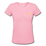 Women's V-Neck T-Shirt   WITH YELLOW LOGO - pink