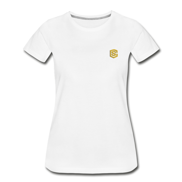 Women’s Premium Organic T-Shirt  WITH GOLD  LOGO - white