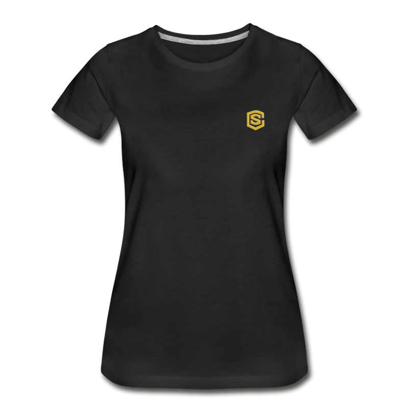 Women’s Premium Organic T-Shirt  WITH GOLD  LOGO - black