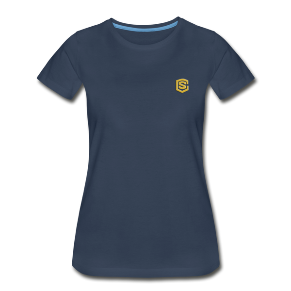 Women’s Premium Organic T-Shirt  WITH GOLD  LOGO - navy