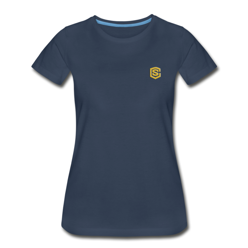 Women’s Premium Organic T-Shirt  WITH GOLD  LOGO - navy