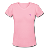 Women's V-Neck T-Shirt  WITH PINK LOGO - pink