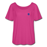 Women’s Flowy T-Shirt   WITH BLUE LOGO - dark pink