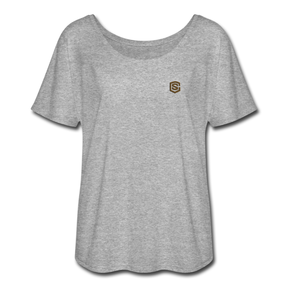 Women’s Flowy T-Shirt   WITH BROWN LOGO - heather gray
