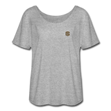 Women’s Flowy T-Shirt   WITH BROWN LOGO - heather gray