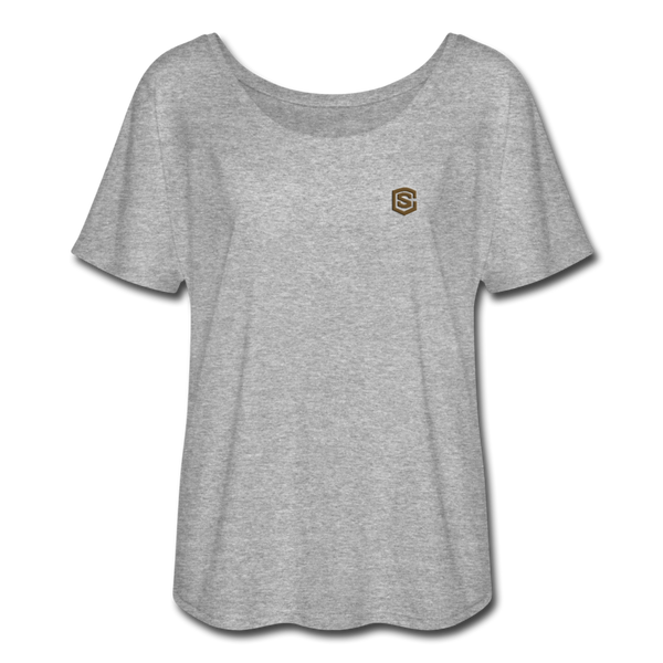 Women’s Flowy T-Shirt   WITH BROWN LOGO - heather gray