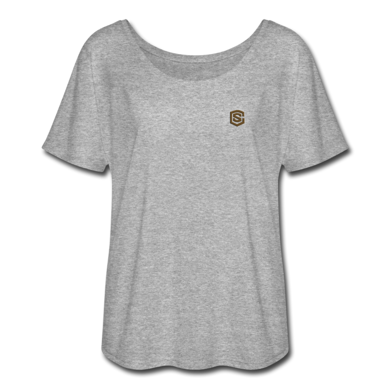 Women’s Flowy T-Shirt   WITH BROWN LOGO - heather gray