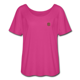 Women’s Flowy T-Shirt   WITH BROWN LOGO - dark pink