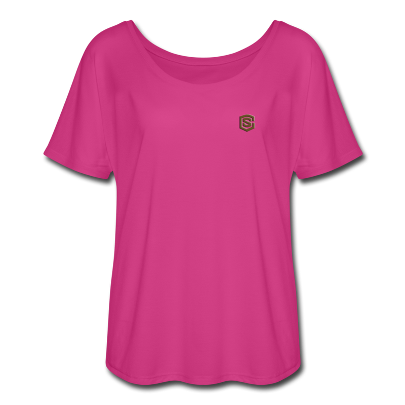 Women’s Flowy T-Shirt   WITH BROWN LOGO - dark pink