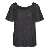 Women’s Flowy T-Shirt   WITH BROWN LOGO - charcoal gray