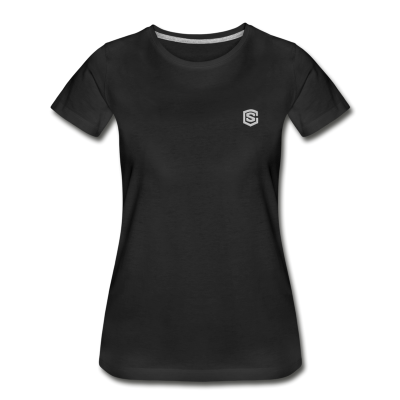 Women’s Premium Organic T-Shirt  WITH SILIVER  LOGO - black