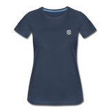 Women’s Premium Organic T-Shirt  WITH SILIVER  LOGO - navy