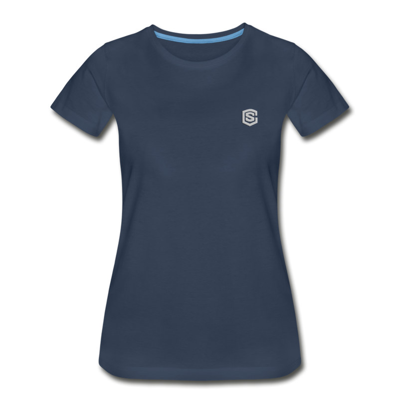 Women’s Premium Organic T-Shirt  WITH SILIVER  LOGO - navy