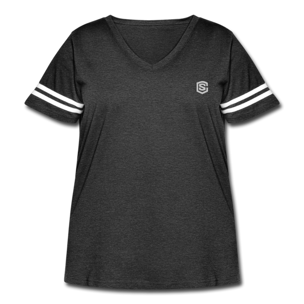 Women’s Premium Organic T-Shirt  WITH SILIVER LOGO - vintage smoke/white