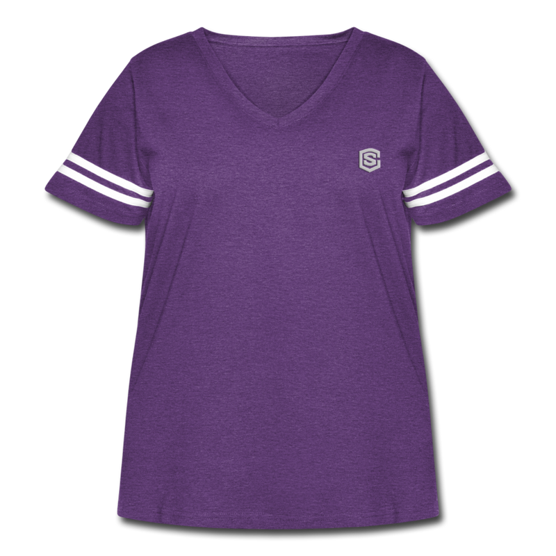 Women’s Premium Organic T-Shirt  WITH SILIVER LOGO - vintage purple/white