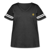 Women's Curvy Vintage Sport T-Shirt   WITH GOLD  LOGO - vintage smoke/white