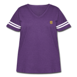 Women's Curvy Vintage Sport T-Shirt   WITH GOLD  LOGO - vintage purple/white