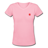 Women's V-Neck T-Shirt   WITH RED LOGO - pink