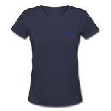 Women's V-Neck T-Shirt   WITH BLUE LOGO - navy