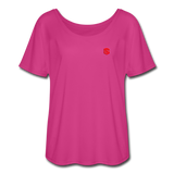 Women’s Flowy T-Shirt   WITH RED LOGO - dark pink