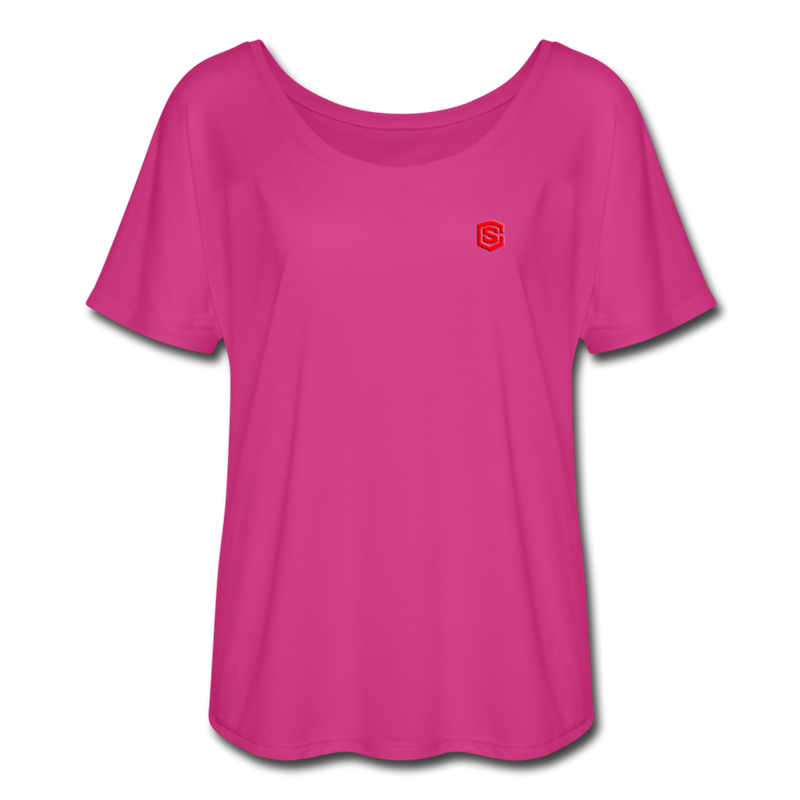 Women’s Flowy T-Shirt   WITH RED LOGO - dark pink