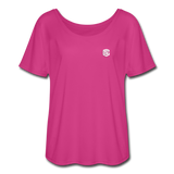 Women’s Flowy T-Shirt   WITH WHITE  LOGO - dark pink