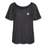 Women’s Flowy T-Shirt   WITH WHITE  LOGO - charcoal gray