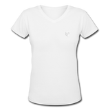 Women's V-Neck T-Shirt   WITH WHITE LOGO - white