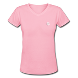 Women's V-Neck T-Shirt   WITH WHITE LOGO - pink