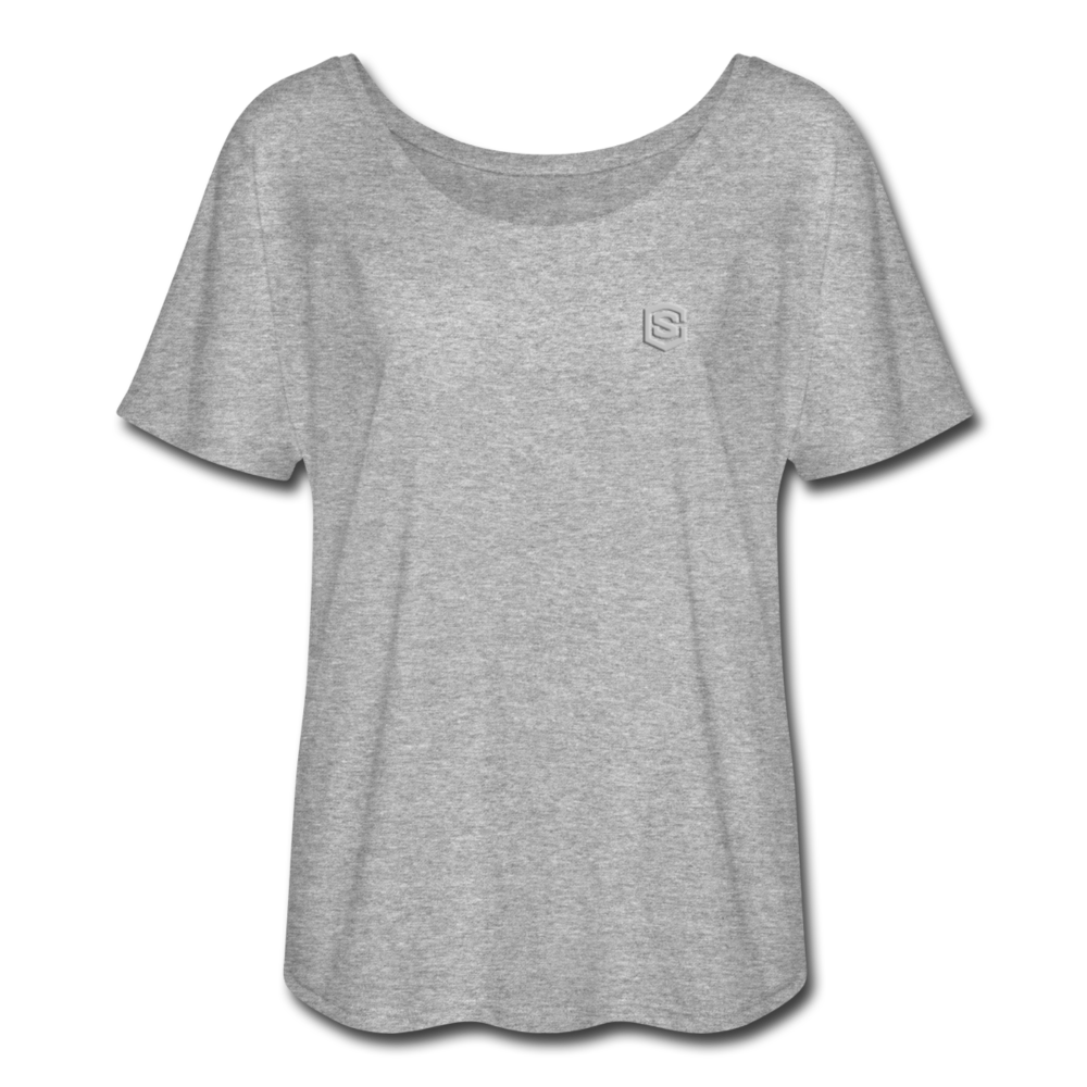 Women’s Flowy T-Shirt   WITH SILIVER LOGO - heather gray