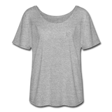 Women’s Flowy T-Shirt   WITH SILIVER LOGO - heather gray