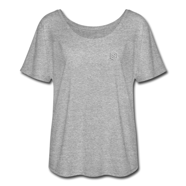 Women’s Flowy T-Shirt   WITH SILIVER LOGO - heather gray