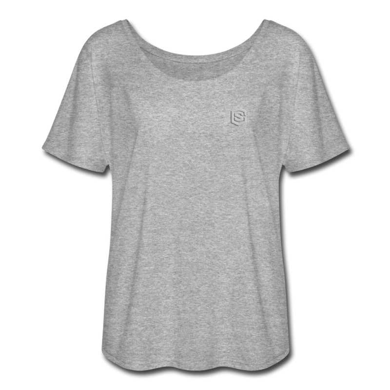 Women’s Flowy T-Shirt   WITH SILIVER LOGO - heather gray